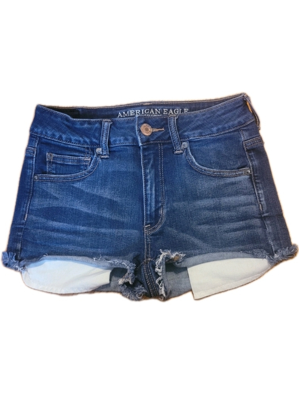 American Eagle Outfitters Womens Shorts 4 Hi Rise Jean Shorties Frayed Hem